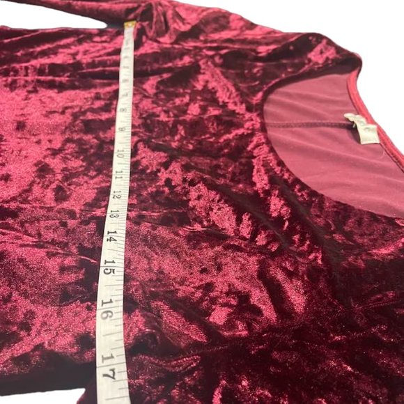 Crushed Velvet Skater A-Line Flirty Mini Burgundy Long Sleeves Cocktail … - Picture 12 of 16